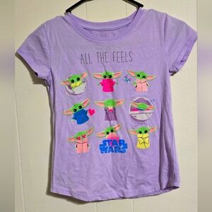 Star Wars Baby Yoda Girls T-shirt, Size M (7/8)